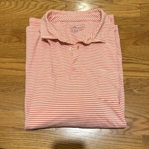 Peter Millar Coral Striped Polo XL